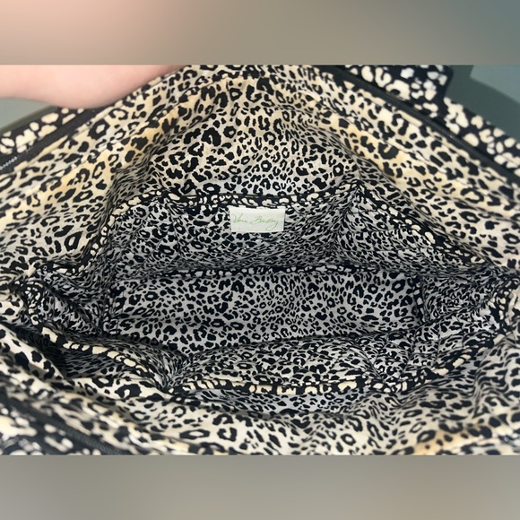 NWT Vera Bradley Mandy Camocat Black White Tote Shoulder Bag Retired Pattern - Picture 5 of 10